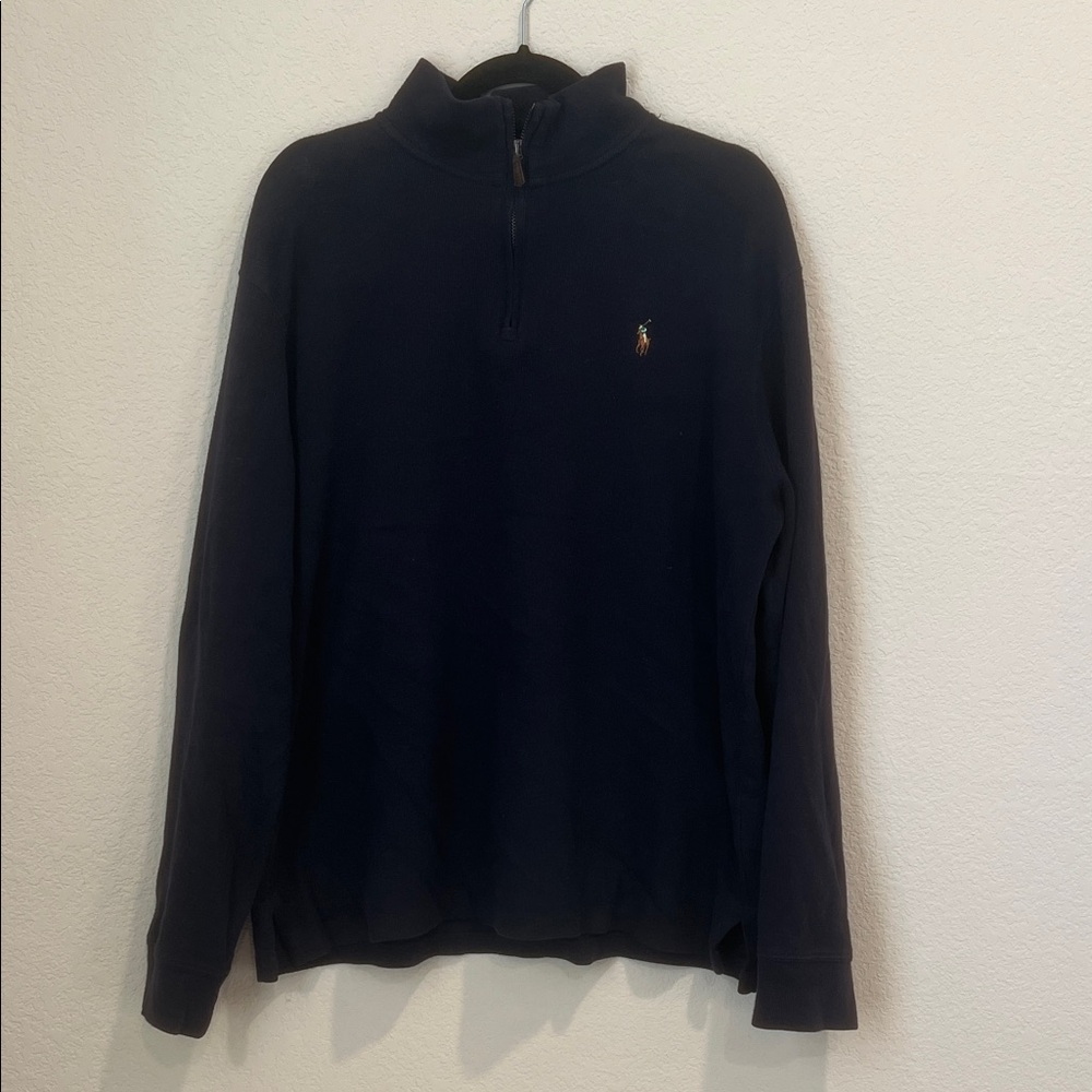 Ralph Lauren Men's Navy Zip-Up Sweater